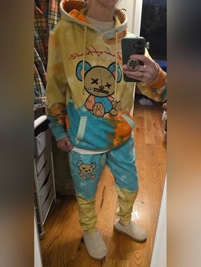 Civilized Bear, Black, Sweat Pants And Hoodie